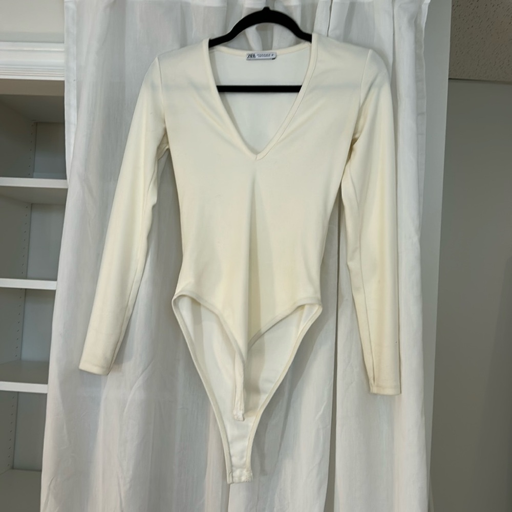 Cream Long Sleeve Bodysuit